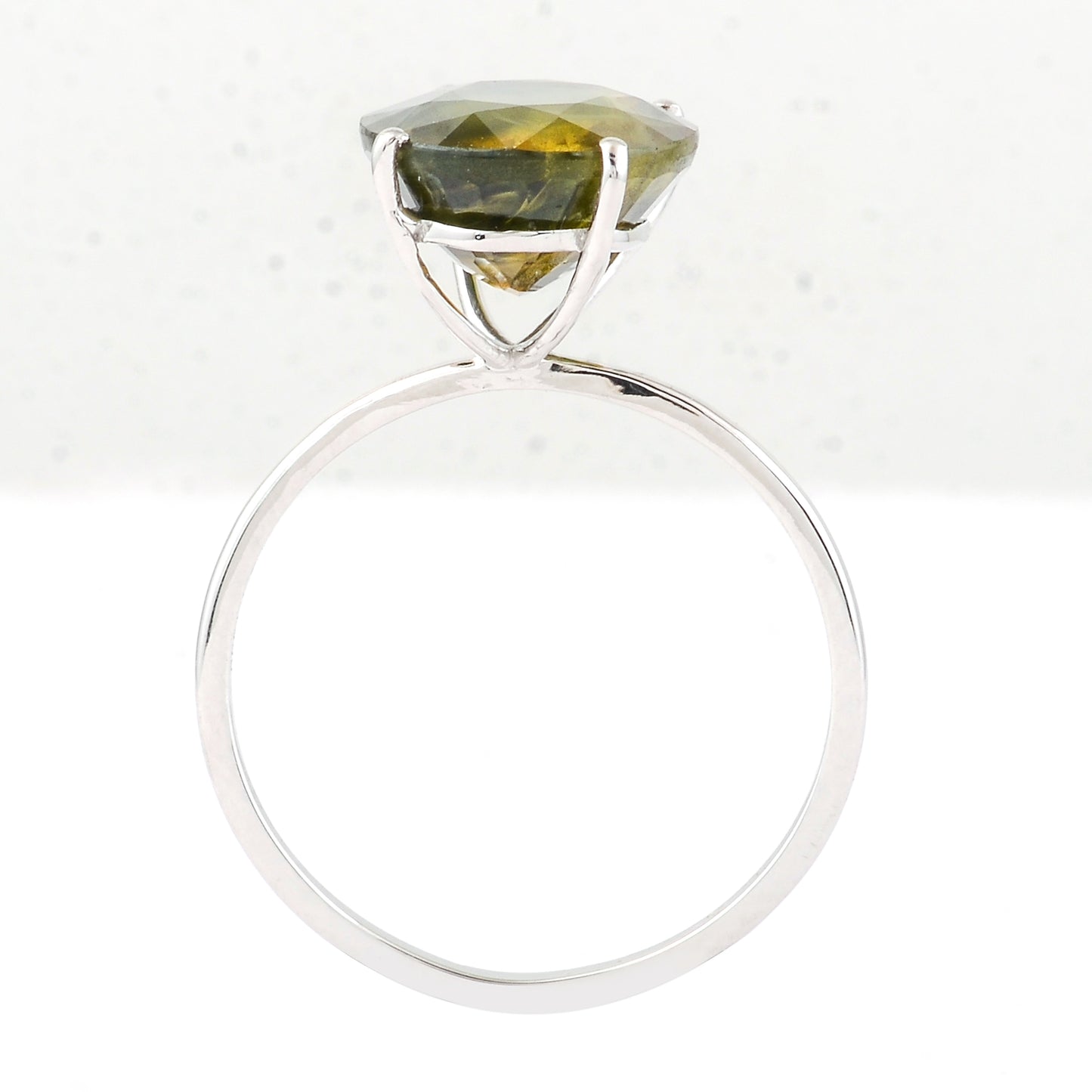 5.60 Ct Oval Mixed Cut Natural Bi Coloured Sapphire 950 Platinum Ring