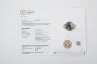 8.75 Carat Oval Cabochon Natural Beryl Emerald 14K Gold Ring