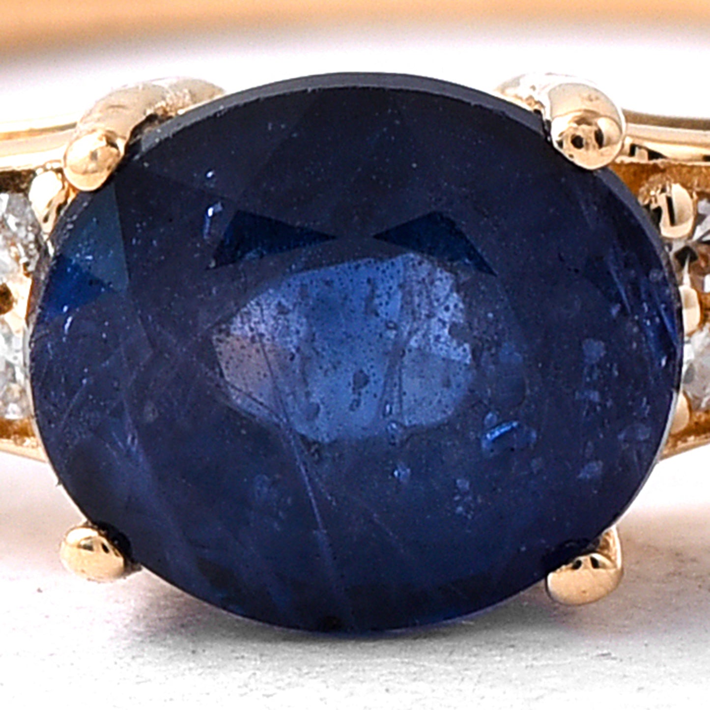 1.11 Ct Oval Mixed Cut Natural Sapphire 14K Gold Ring