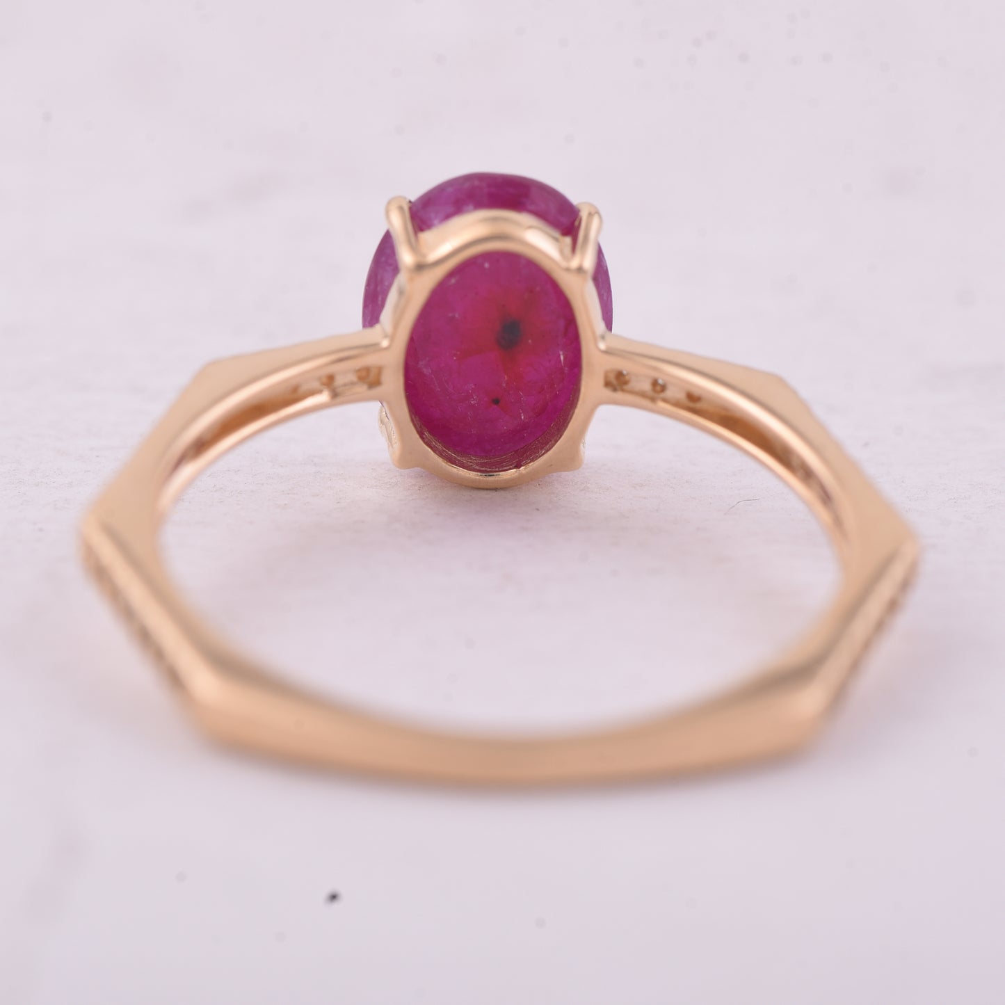 1.54 Ct Oval Mixed Cut Natural Ruby 14K Gold Ring