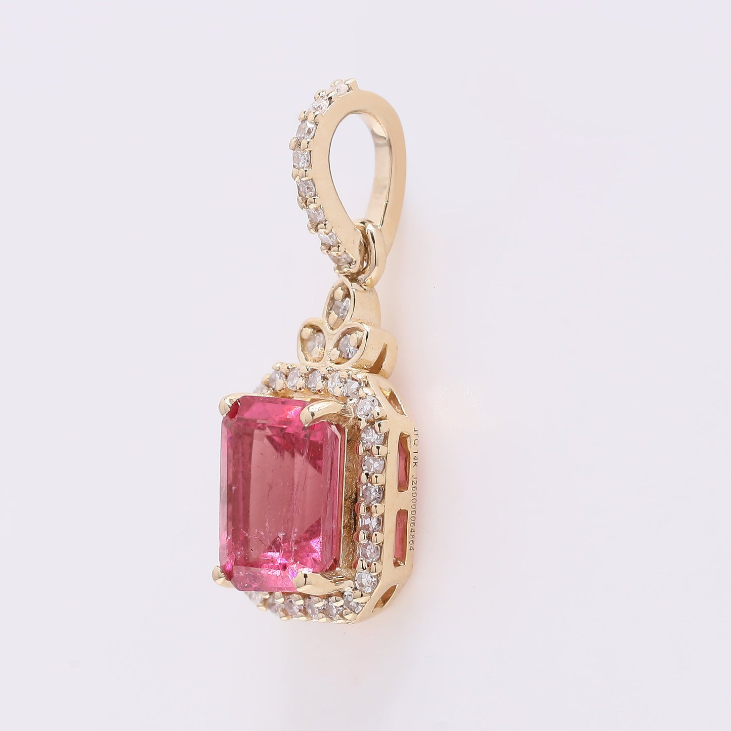 1.20 Ct Octagon Step Cut Natural Tourmaline 14K Gold Pendant