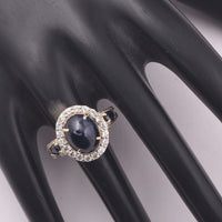 6.30 Ct Oval Sapphire 9K Gold Ring