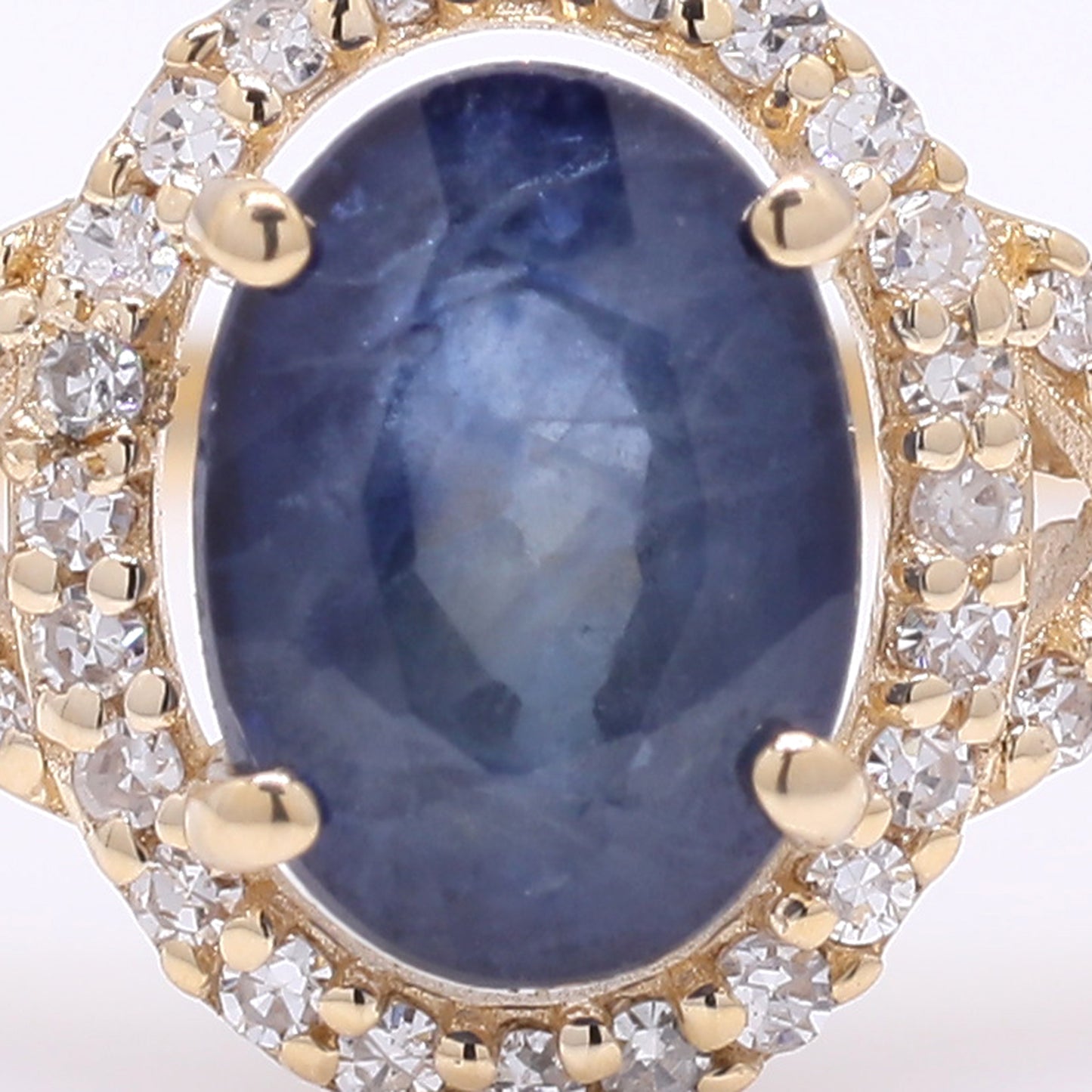 1.35 Ct Oval Mixed Cut Natural Sapphire 14K Gold Ring
