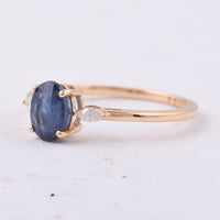 1.36 Ct Oval Natural Sapphire 14K Gold Ring
