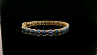 8.92 Ct Oval Sapphire 14K Gold Bracelet