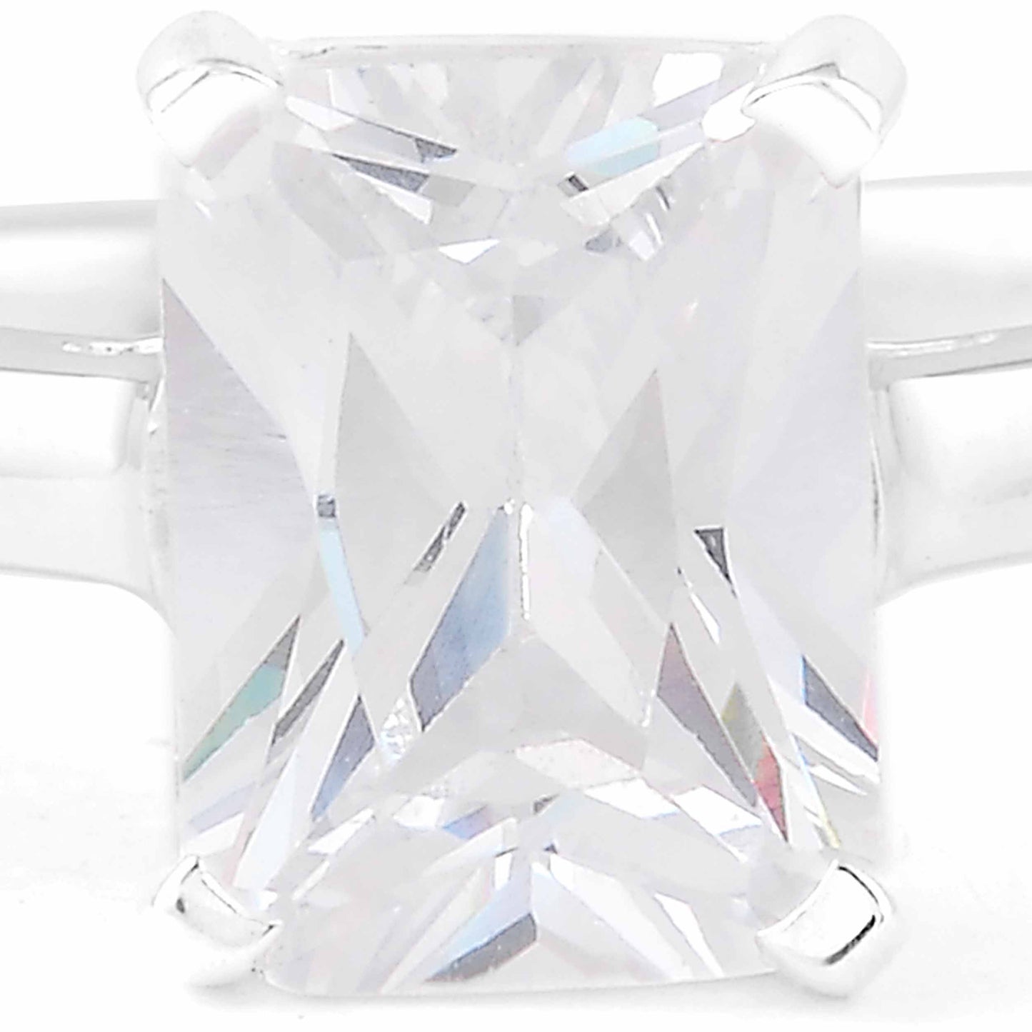 2.62 Ct Octagon Cubic Zirconia 925 Sterling Silver Ring