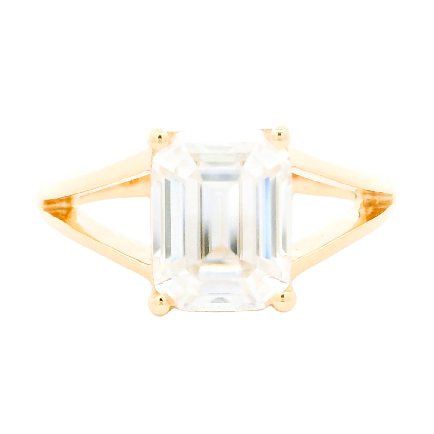3.78 Ct Octagon Moissanite 14K Gold Ring