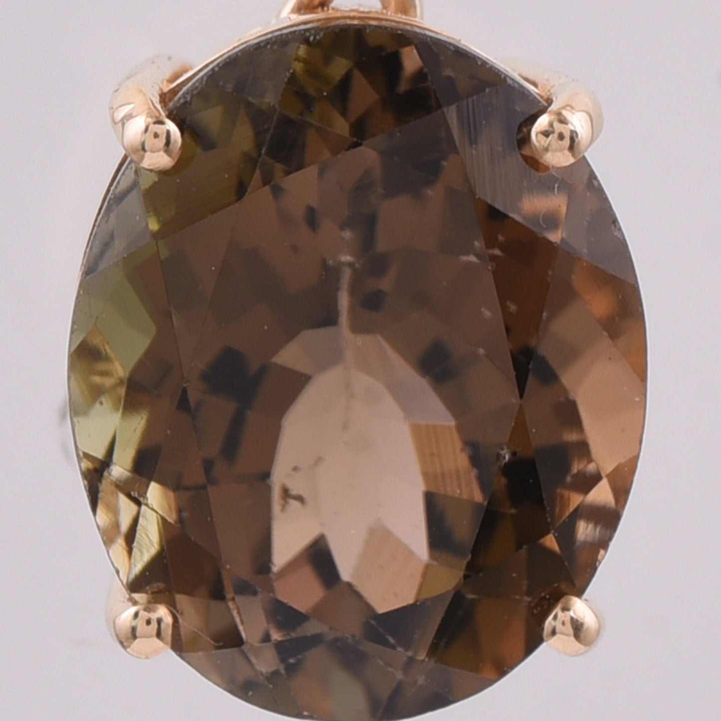 3.87 Ct Oval Natural Tourmaline 14K Gold Pendant