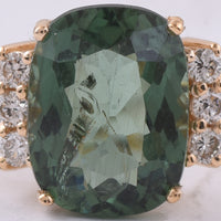 3.24 Ct Cushion Natural Apatite 14K Gold Ring