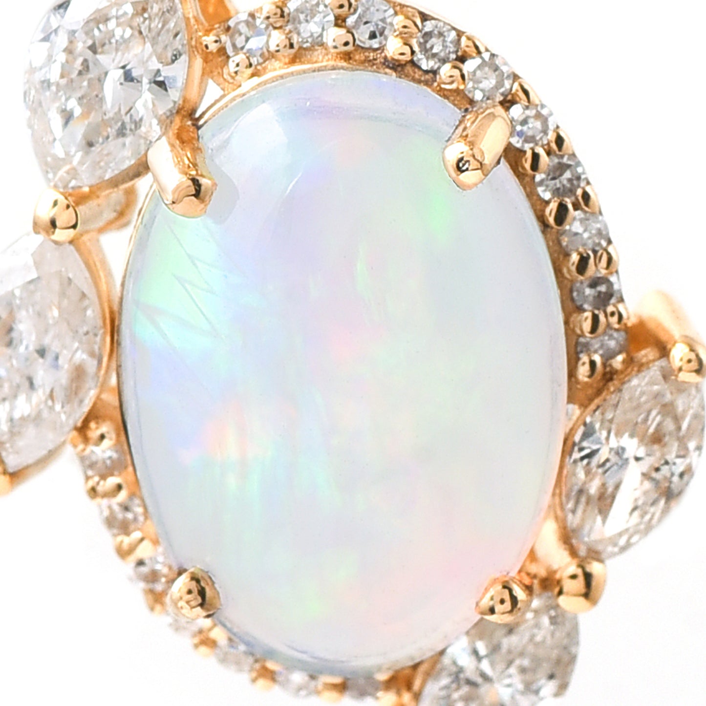 1.13 Ct Oval Cabochon Cut Natural Opal 14K Gold Pendant