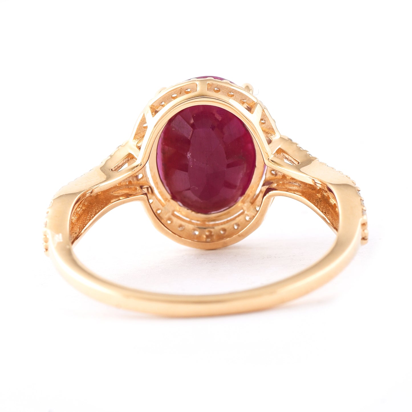 3.62 Ct Oval Mixed Cut Natural Ruby 14K Gold Ring