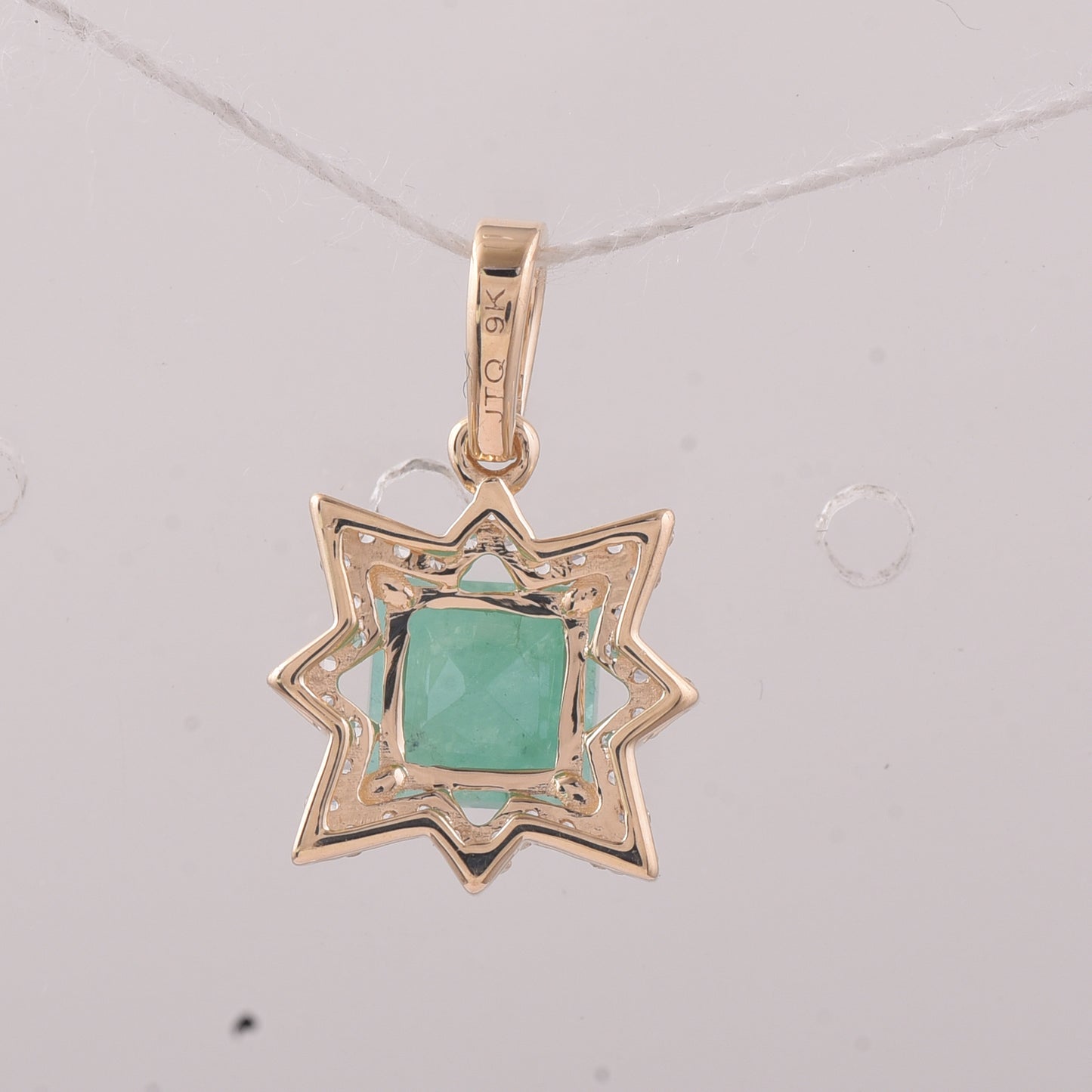 1.16 Ct Square Emerald 9K Gold Pendant