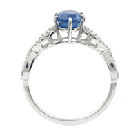 2.14 Ct Oval Mixed Cut Natural Sapphire 950 Platinum Ring
