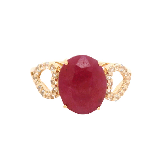 3.05 Ct Oval Ruby 14K Gold Ring