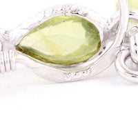 10.50 Ct Blue Topaz, Peridot 925 Sterling Silver Earrings