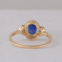 1.80 Ct Oval Sapphire 9K Gold Ring