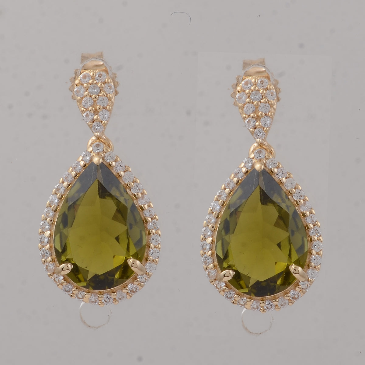 3.45 Ct Pear Tourmaline 9K Gold Earrings