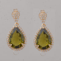 3.45 Ct Pear Tourmaline 9K Gold Earrings