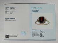 1.57 Ct Octagon Step Cut Natural Rubellite 14K Gold Ring