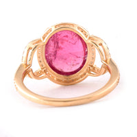 4.94 Ct Oval Cabochon Cut Natural Tourmaline 14K Gold Ring
