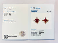 1.78 Ct Round Natural Ruby 14K Gold Earrings
