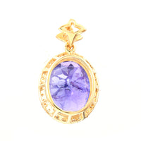 4.62 Ct Oval Mixed Cut Natural Tanzanite 14K Gold Pendant