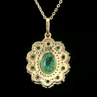 1.94 Ct Oval Emerald 14K Gold Pendant