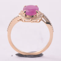 2.60 Ct Oval Ruby 9K Gold Ring