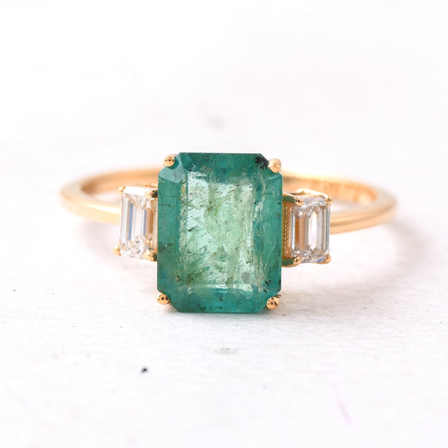 2.35 Ct Octagon Emerald 14K Gold Ring