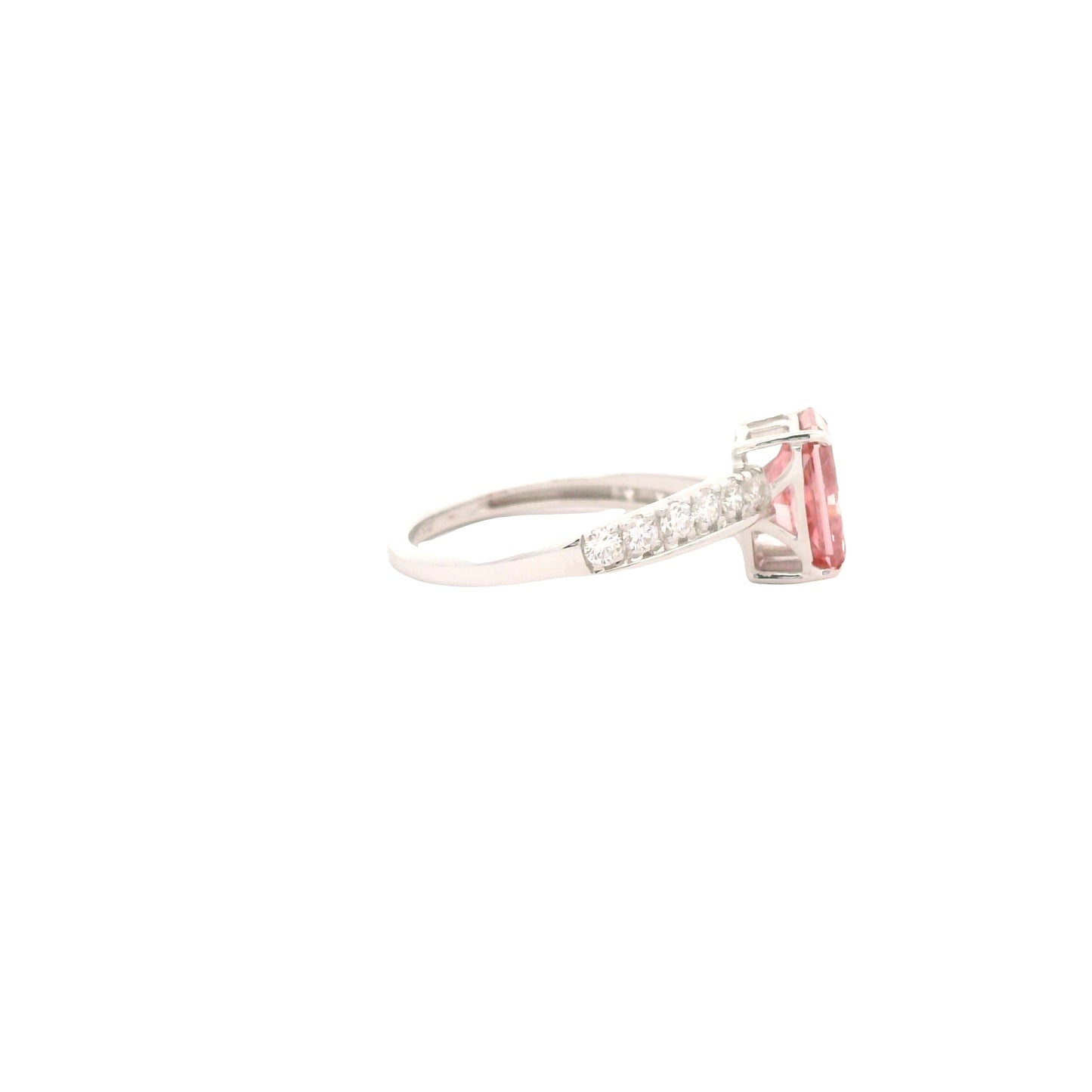 1.89 Carats Pink Lab Grown Diamond 14K Gold Ring