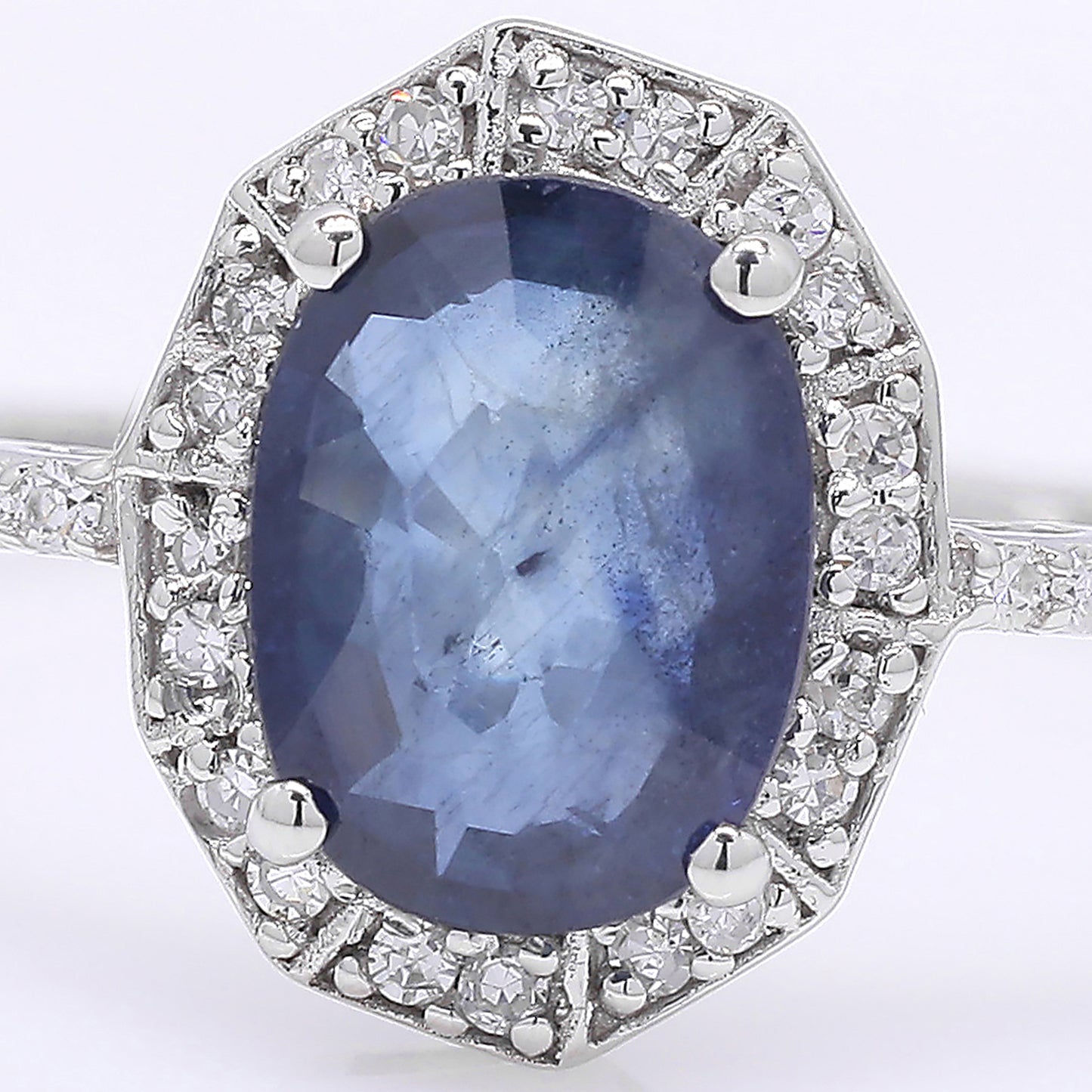 1.21 Ct Oval Mixed Cut Natural Sapphire 950 Platinum Ring