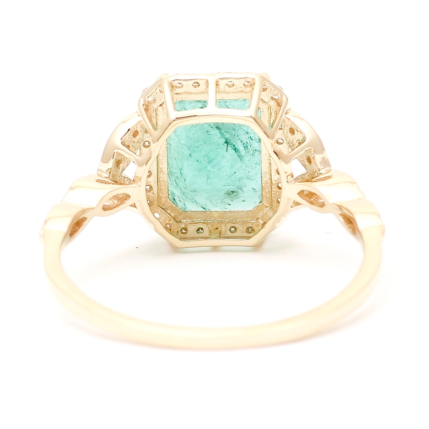 2.28 Ct Octagon Natural Emerald 14K Gold Ring