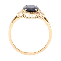 2.18 Ct Oval Natural Sapphire 14K Gold Ring