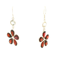 11.95 Ct White Topaz, Garnet 925 Sterling Silver Earrings