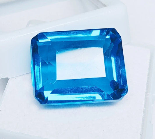35.16 Carats London Blue Topaz Rectangle Loose Gemstone