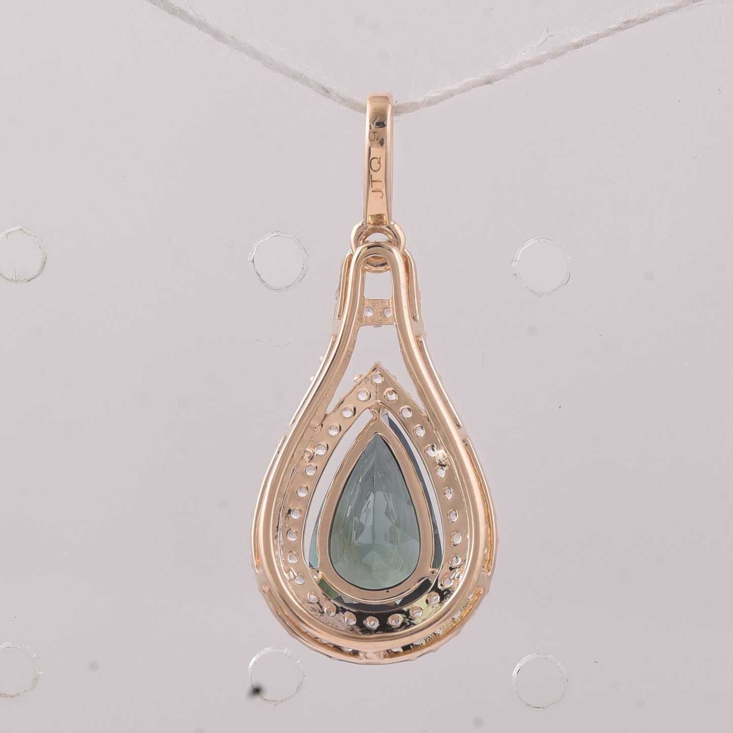 1.43 Ct Pear Tourmaline 9K Gold Pendant