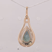 1.43 Ct Pear Tourmaline 9K Gold Pendant