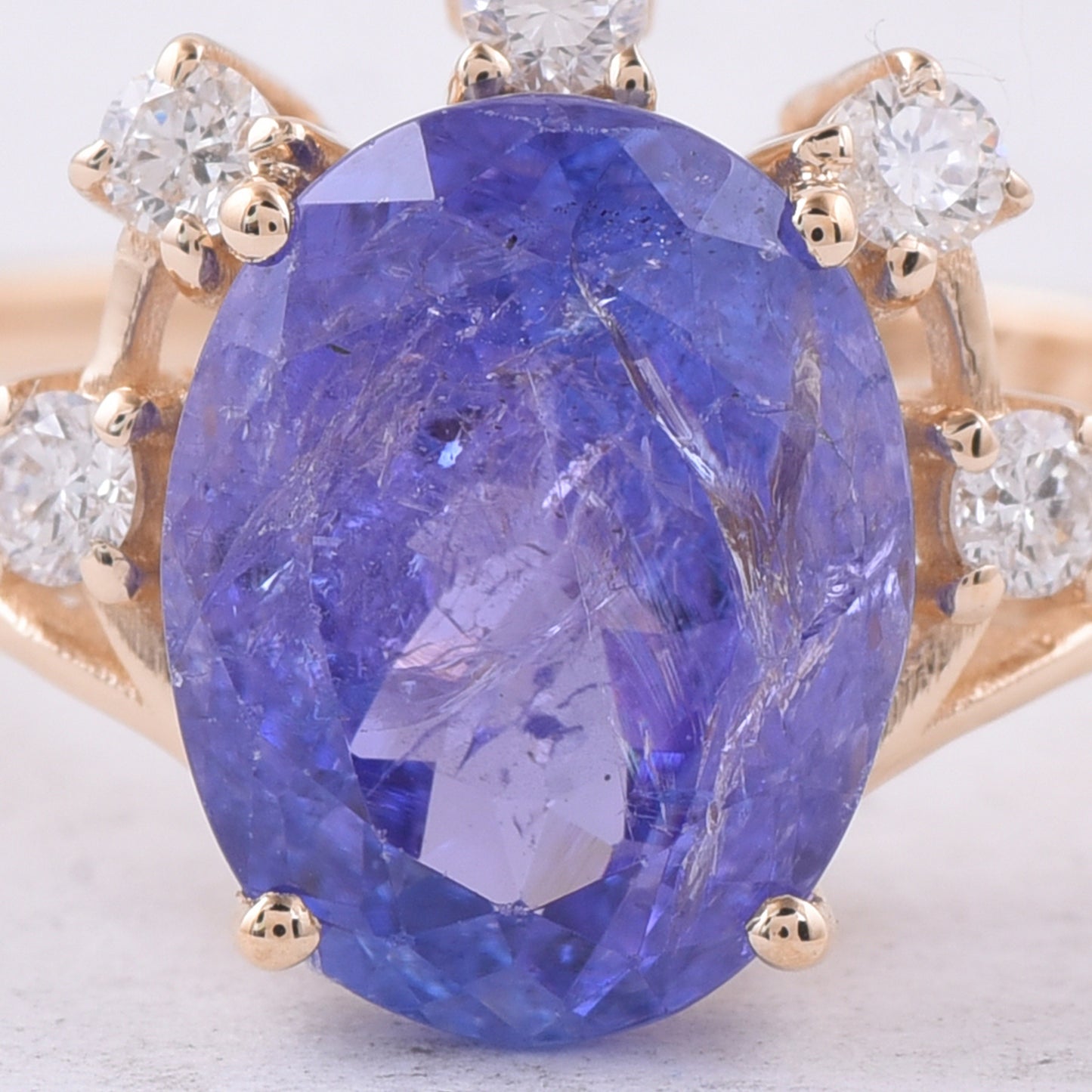 3.30 Ct Oval Natural Tanzanite 14K Gold Ring