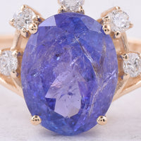 3.30 Ct Oval Natural Tanzanite 14K Gold Ring