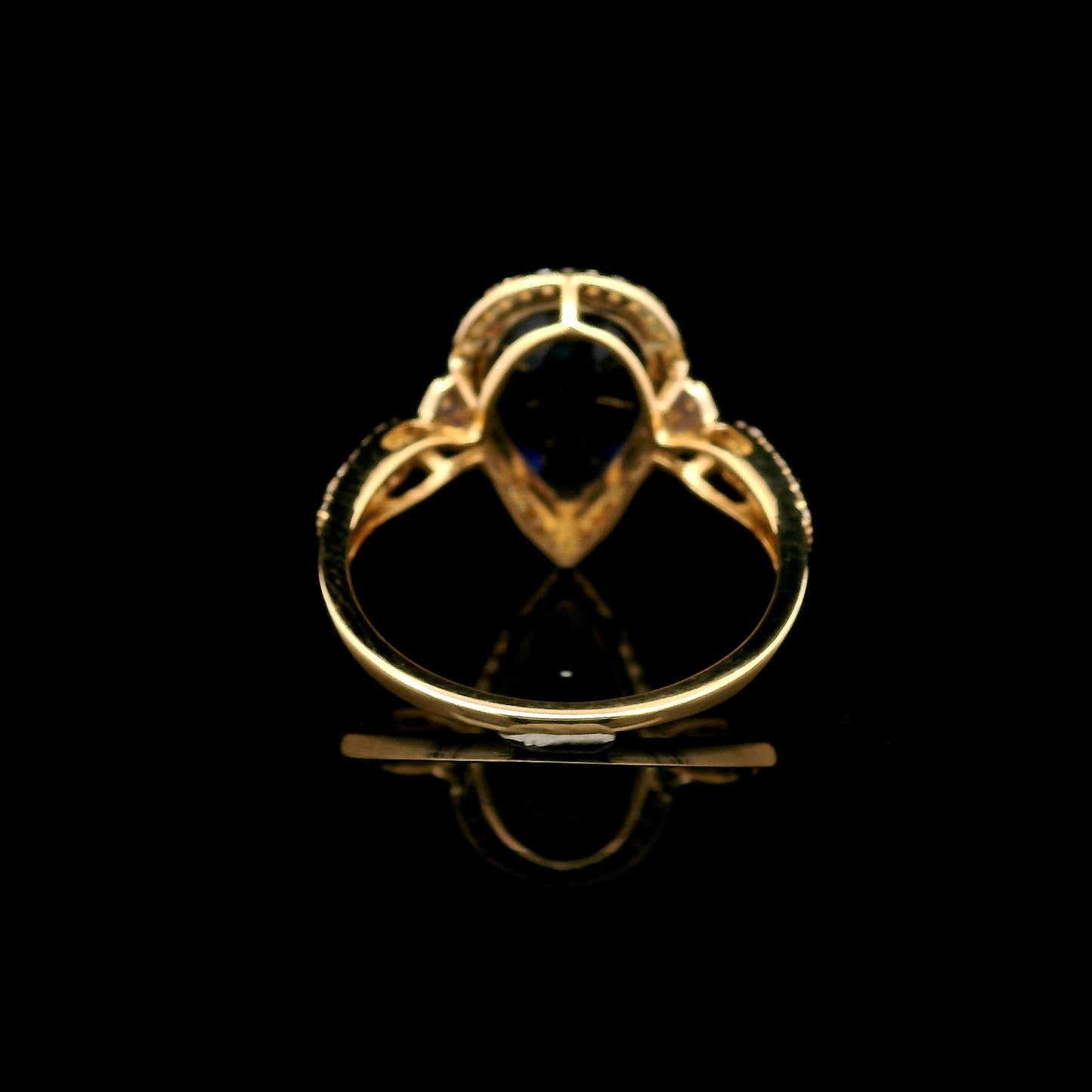 4.73 Ct Pear Mixed Cut Lab Grown Sapphire 14K Gold Ring