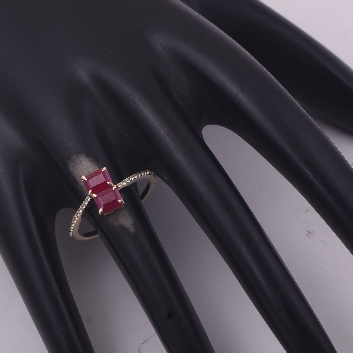 1.35 Ct Octagon Ruby 9K Gold Ring