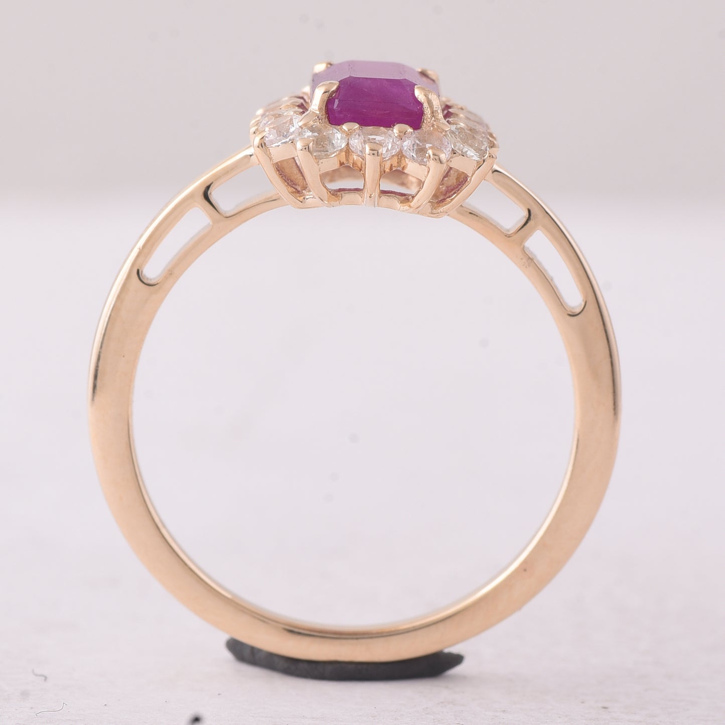1.93 Ct Octagon Ruby 9K Gold Ring