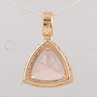 4.03 Ct Trillion Morganite 9K Gold Pendant