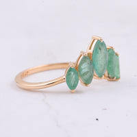 1.22 Ct Marquise Natural Emerald 14K Gold Ring