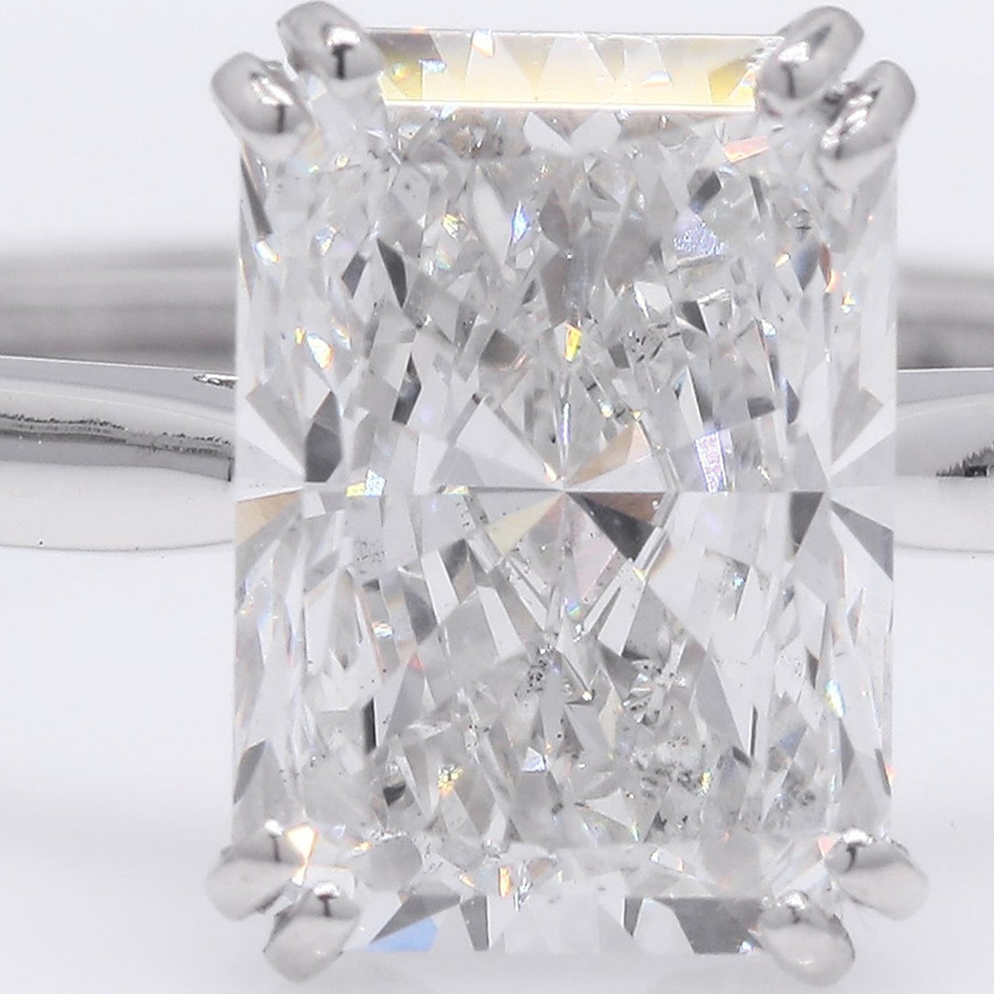 2.38 Ct Cut Cornered Rectangular Modified Brilliant Lab Grown Diamond 950 Platinum Ring