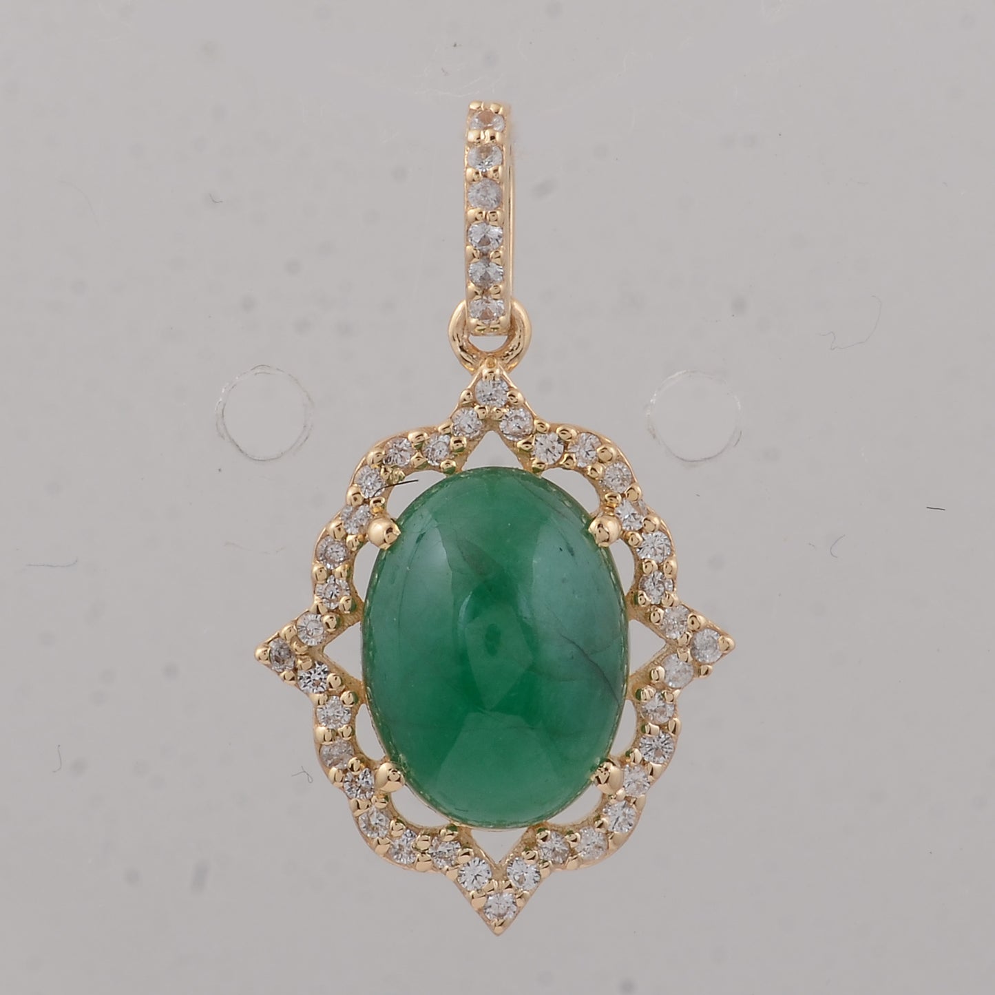 2.76 Ct Oval Emerald 9K Gold Pendant