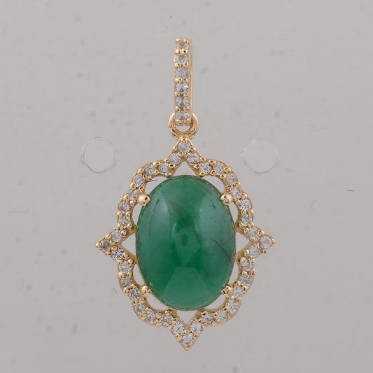 2.76 Ct Oval Emerald 9K Gold Pendant