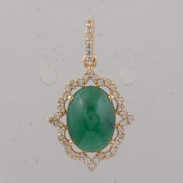 2.76 Ct Oval Emerald 9K Gold Pendant