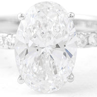 3.05 Carats Lab Grown Diamond 14K Gold Ring