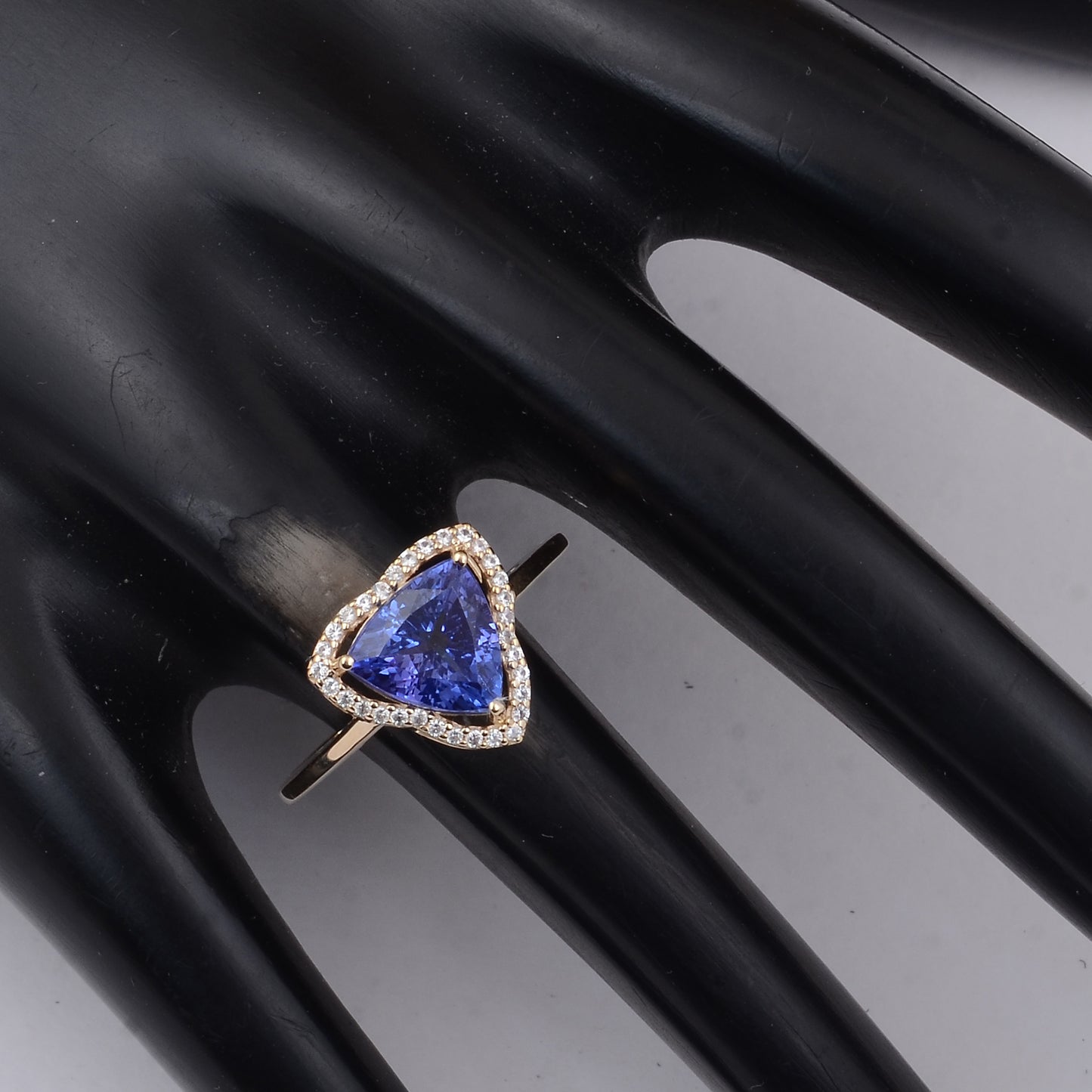 2.00 Ct Trillion Tanzanite 9K Gold Ring